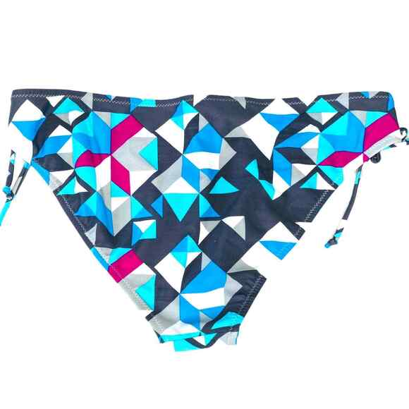 Bingo Surf Bikini Bottoms Womens Large Blue Gray Geometric Adjustable Swimsuit - Picture 6 of 6